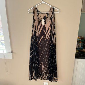 NWT Anthropology Floreat Brown and Pink Sheath dress Size S